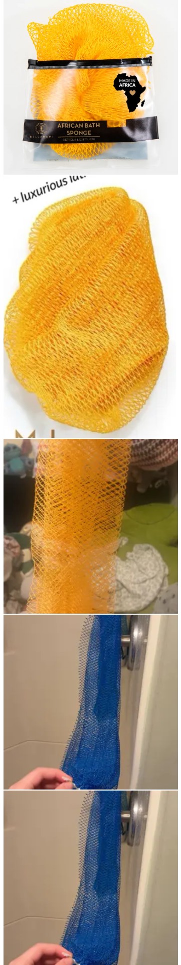 非洲浴网淋浴升级:温和去角质演示