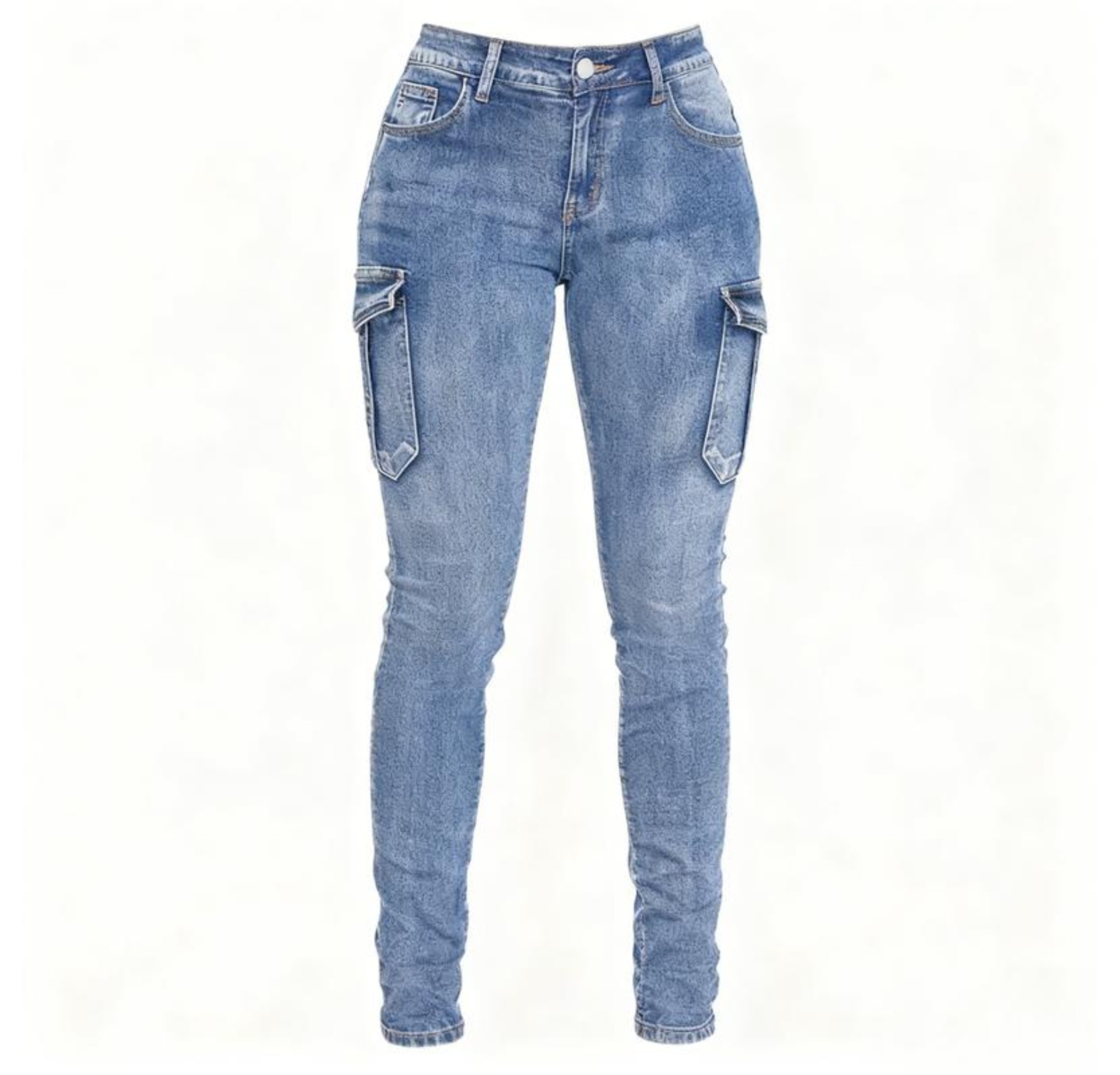 低腰弹力工装牛仔裤惊喜试穿