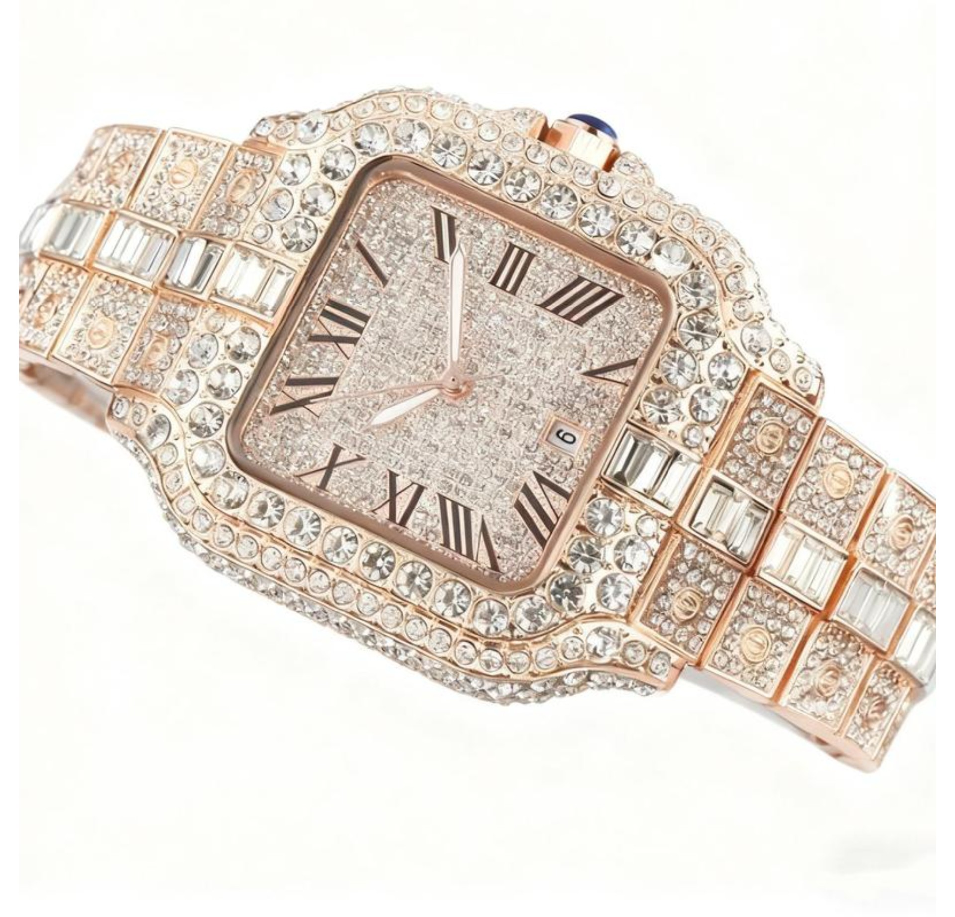 镜前试戴：方形宝石手表优雅展示