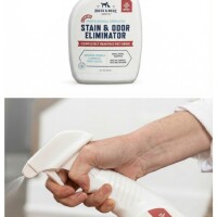 邻家女孩示范天然宠物除味喷雾